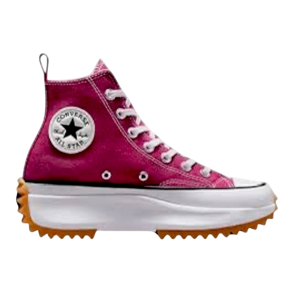 Converse Run‎ Star Hike High Top Pink Platform Canvas Sneakers Midnight Hibiscus